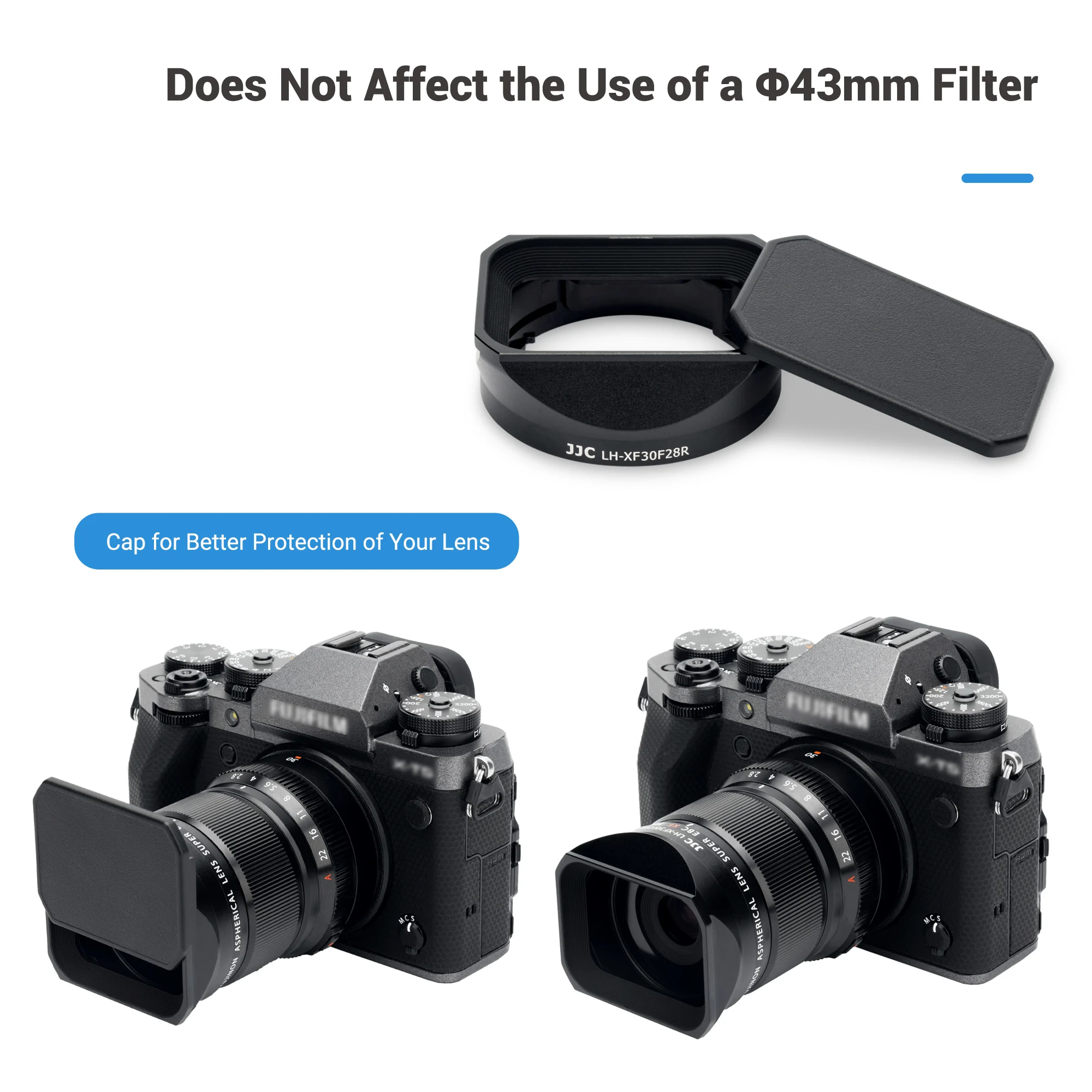 JJC شكل مربع عدسة معدنية هود ل Fujifilm XF 30 مللي متر F/2.8 R LM WR عدسة الماكرو ل XT5 XT4 XT3 XT30II XT30 XH2 XH2S XE4 XA7