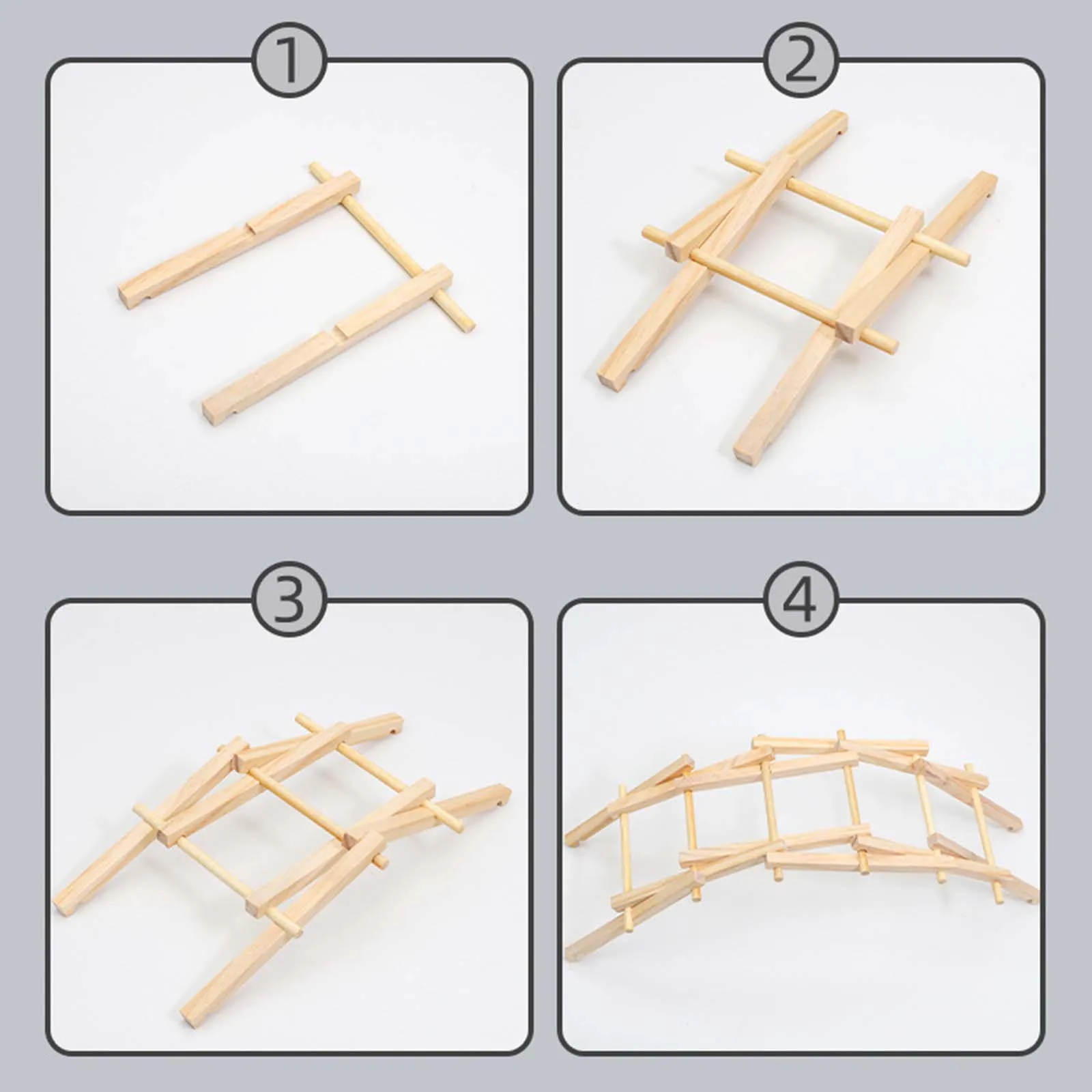 Wood Model Bridge Experiment for Children, Homeschool Projects, Physics Science Kits, Tecnologia, Pequenas invenções para ensinar AIDS, Crianças