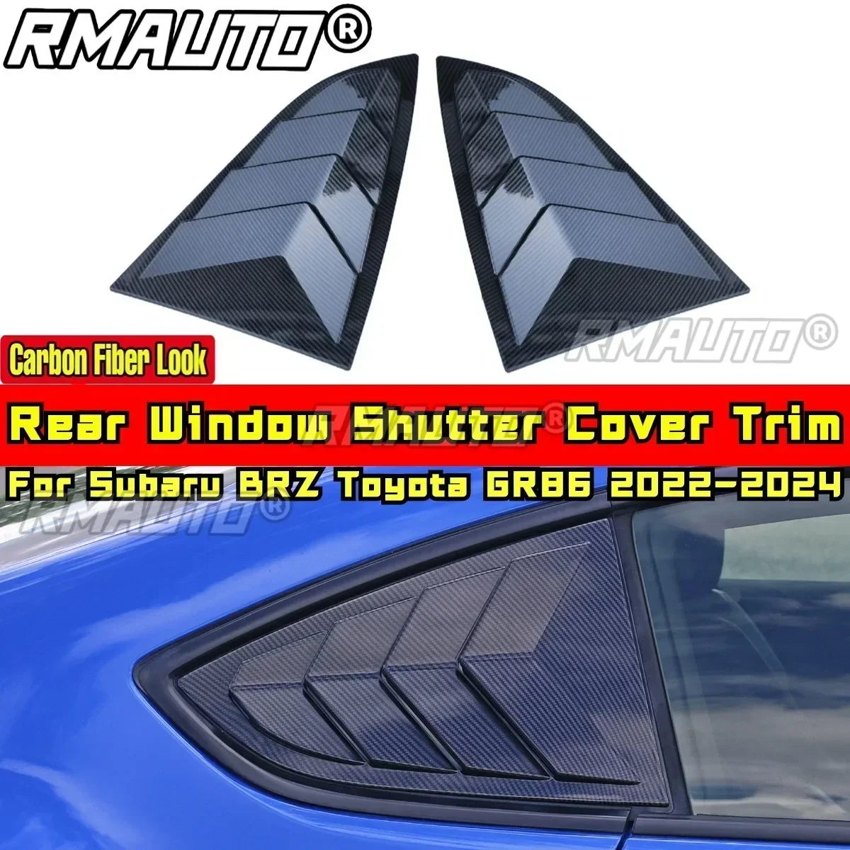 

BRZ GR86 Rear Window Shutter Cover Trim Carbon Fiber Look DC Style For Subaru BRZ Toyota GR86 2022-2024 Car Accessories