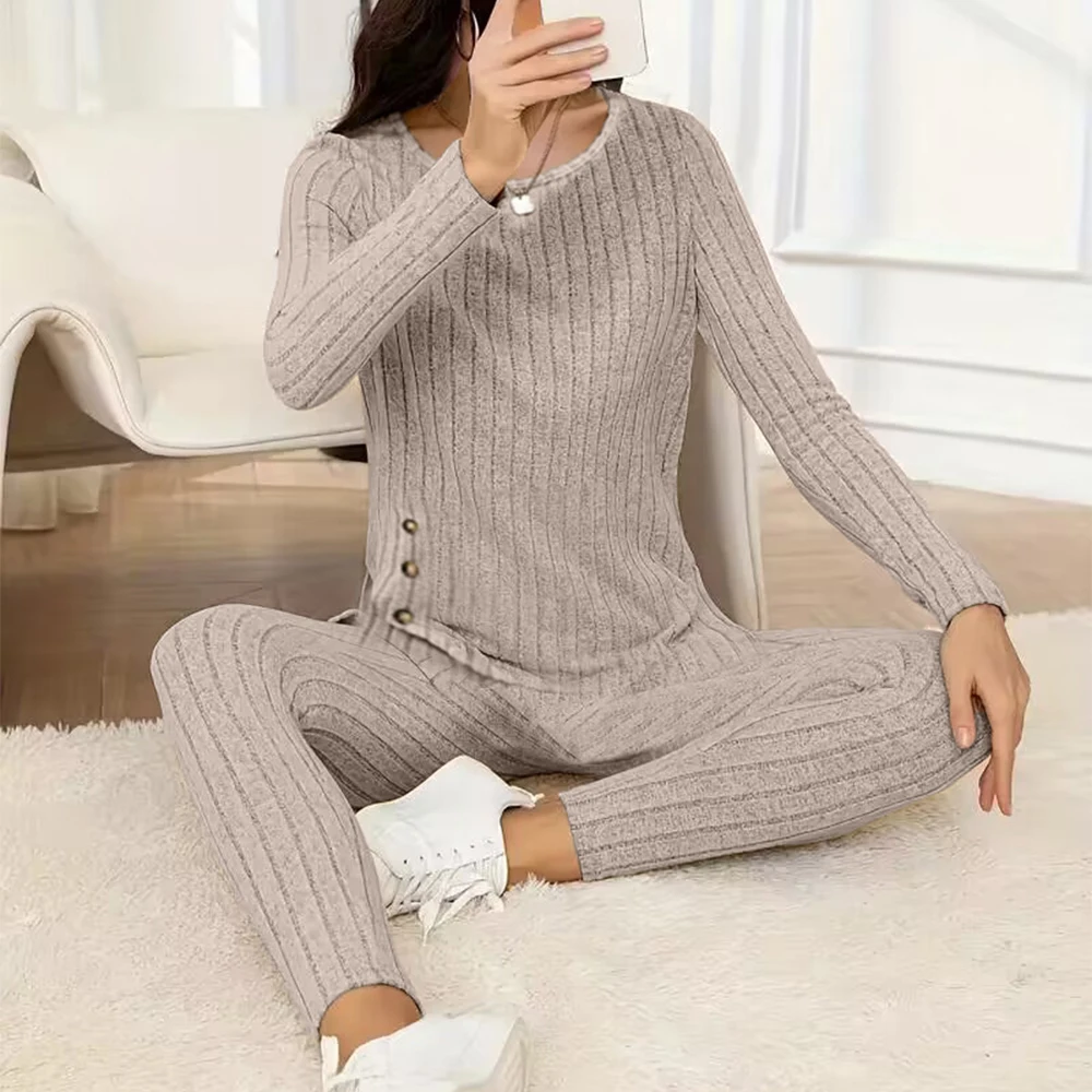 Two Pieces of Knitted Casual Ladies Trousers Vest Sets for Women Clothing 2024 Spring Summer Wide Leg Pants Tops Fashion Outfit