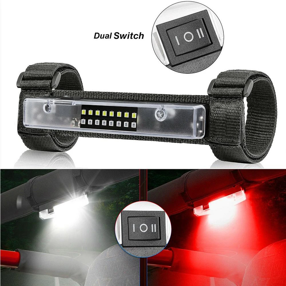 12V 18 Led UTV Dome Light Roll Bar Mount Dual Tone Dome Lamp Bumper Lights  Work Light for UTV ATV Golf