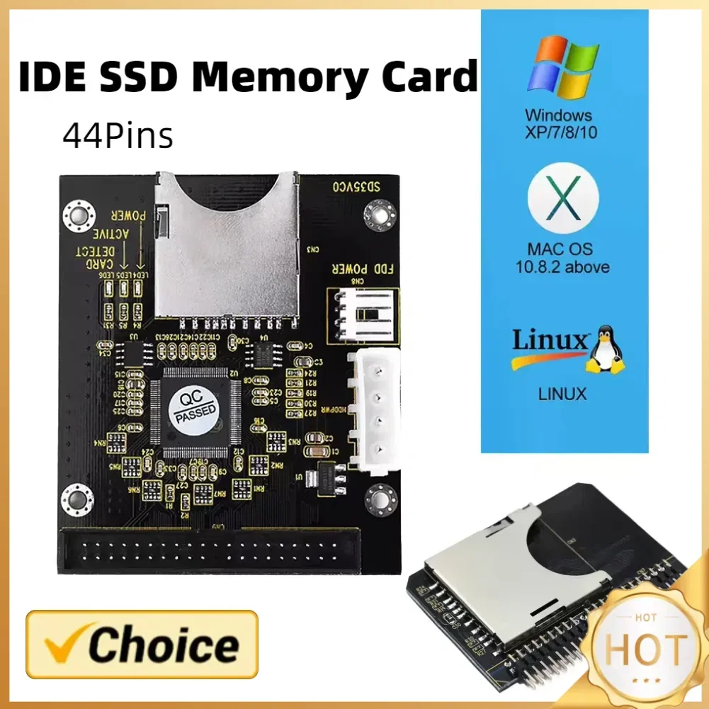 

SD To 2.5 Inch IDE 44Pins SSD Memory Card 44Pins SD To 3.5 Inch IDE Expansion Card 5V Memory Expansion Card for Laptop Tablet