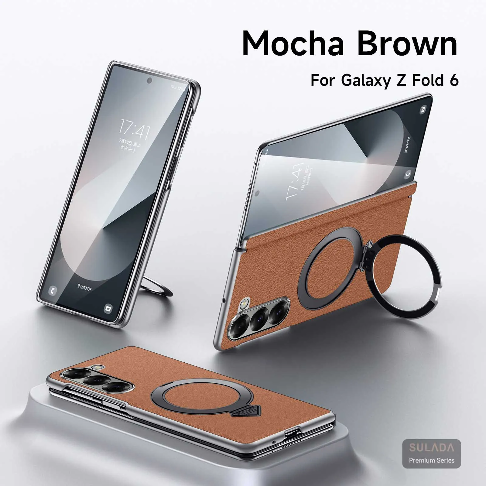 

Роскошный кожаный чехол Magsafe с узором из углеродного волокна для Samsung Galaxy Z Fold 7, 6, 5, 4, W24, 23, защитный откидной чехол с слотом для карт