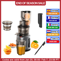 BioloMix Cold Press Juicer with 75mm Feed Chute, 200W 40-65RPM Powerful Motor Slow Masticating Juice Extractor Fits Whole Fruits