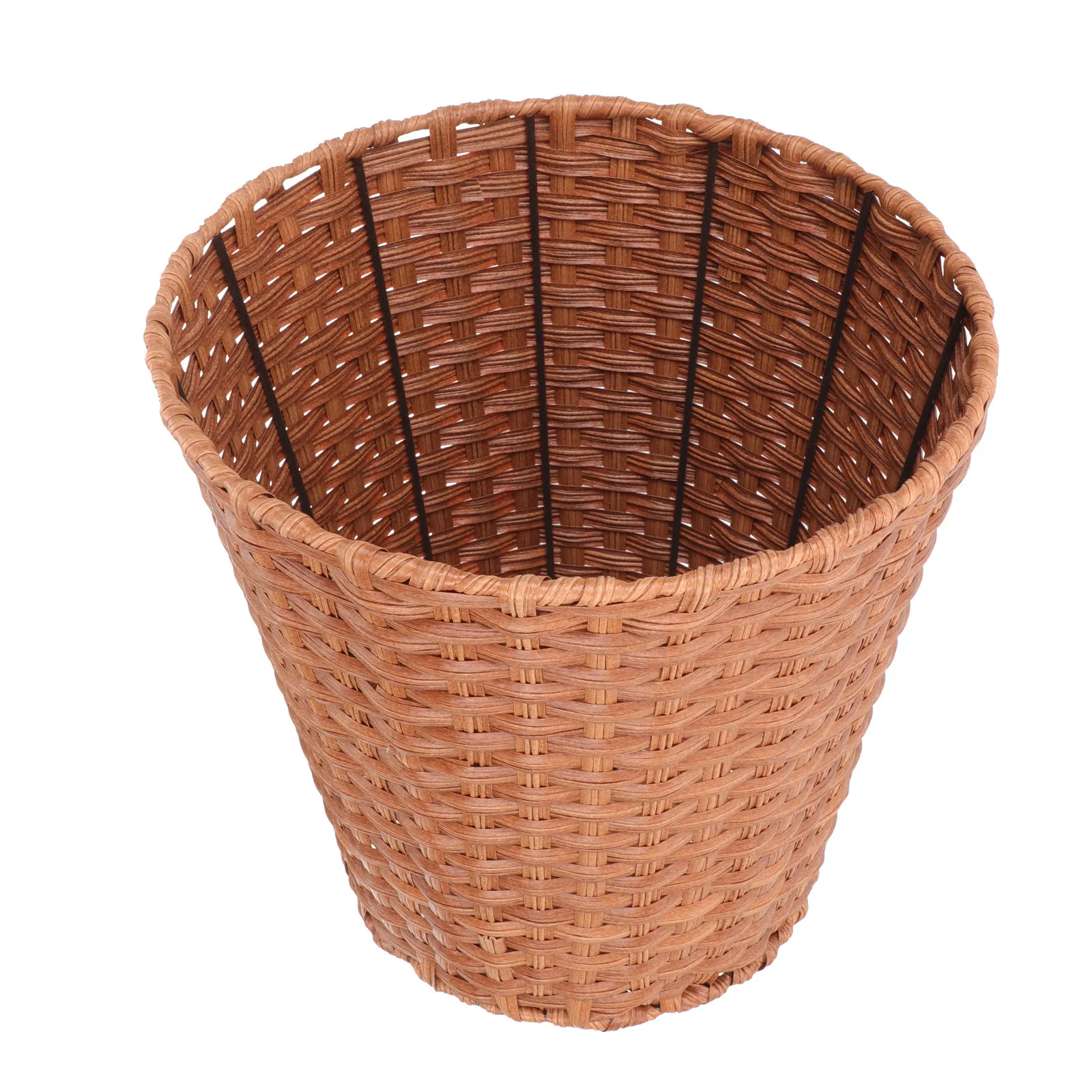 محاكاة الروطان سلة مغزولة للتخزين المنزلي ديكور المنزل متعددة الوظائف البلاستيك سلة المهملات الحديد أشتات غرفة المعيشة