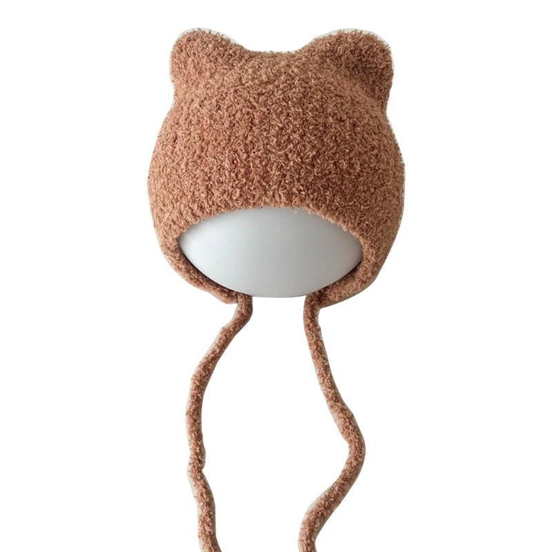 Gorro tejido con orejas gato para bebé, gorro para recién nacido, bonito gorro fetal neonatal, envío directo