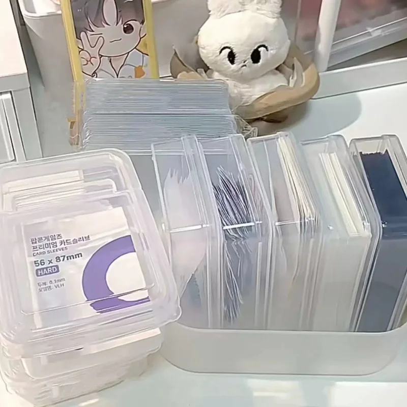 3 Inch Photocards Storage Box Transparent Stickers Korea Idol Card Holder Desk Storage Organizer Classification Box Stationery