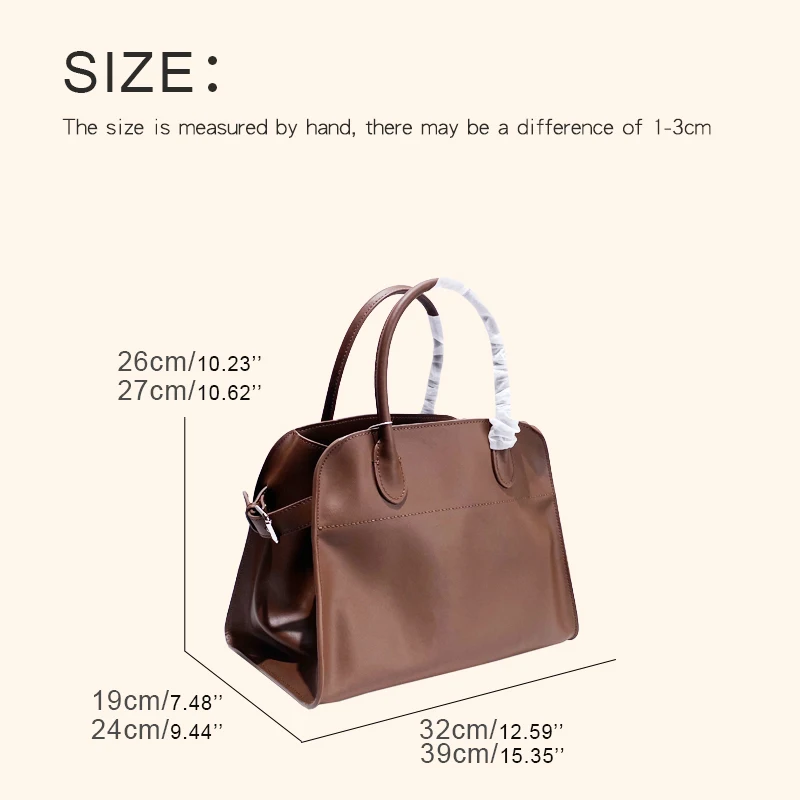 Genuine Leather The Tote Bags For Women Luxury Designer Handbag Purses 2024 New In First Layer Cowhide Large Top Handle Shoulder