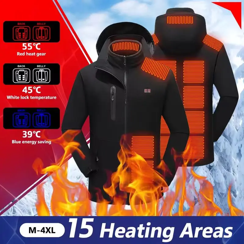 

2025 New Intelligent Heating Suit Assault Suit Two-piece Outdoor Waterproof And Warm Couple Charging Heating Jacket