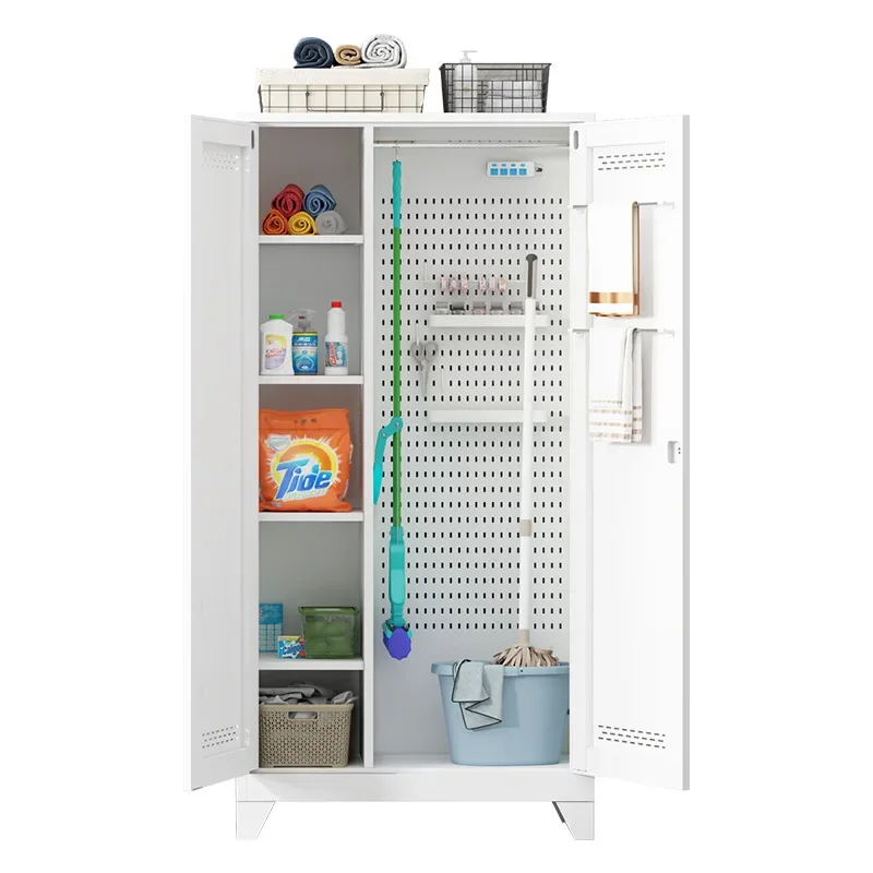 Steel Cleaning Cabinet Housekeeping Cleaning Cabinet Balcony Hole Board Locker Home Classroom Mop Tool Storage Cabinet