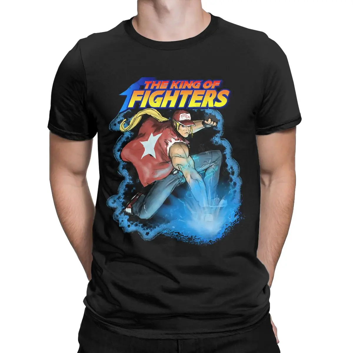 The King Of Fighters Terry Bogard  T-Shirt Men pixel retro game Funny Pure Cotton Tees Crewneck Short Sleeve T Shirt 6XL Clothes