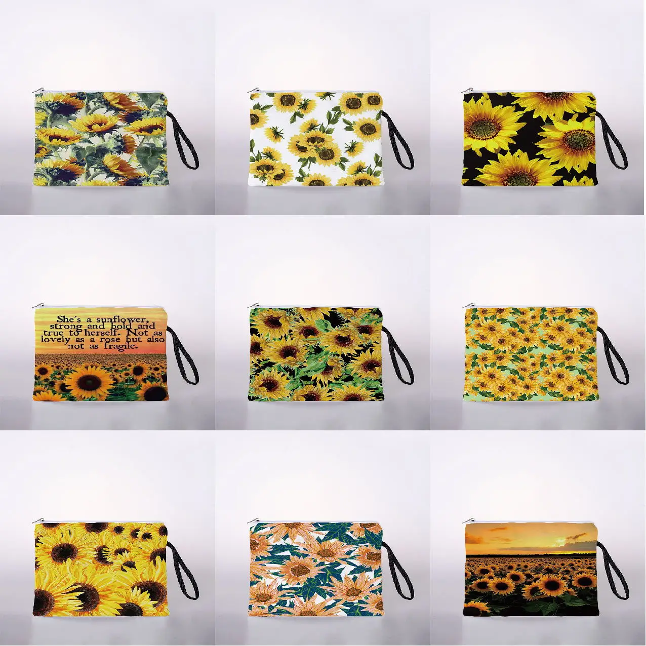 

Oil painting sunflower print ladies cosmetic bag cute leisure travel portable storage handbag cosmetic bag toiletries bag