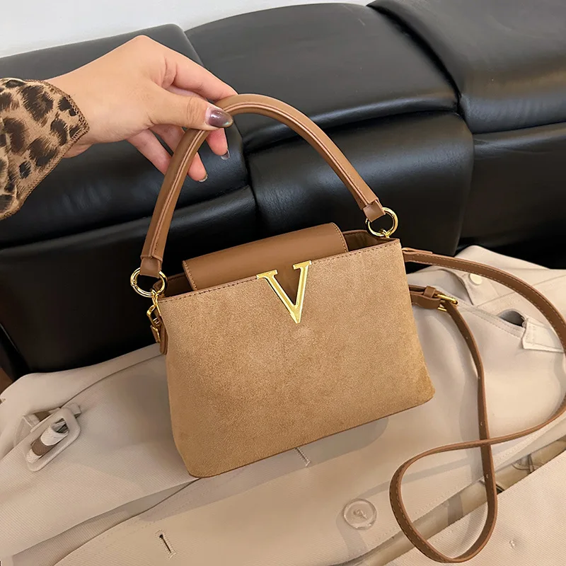 

Luxury Textured Top Handle Bucket Bag Women High-End Shoulder Crossbody Purse Elegant Lady Casual Daily Handbag