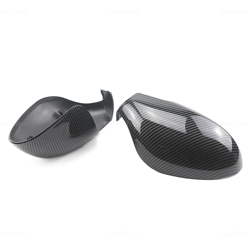 For Seat Ibiza MK3 6L 2002-2008 Bright Black Carbon Fiber Car Rear View Door Wing Side Mirror Cover Caps Shell Case With Tool