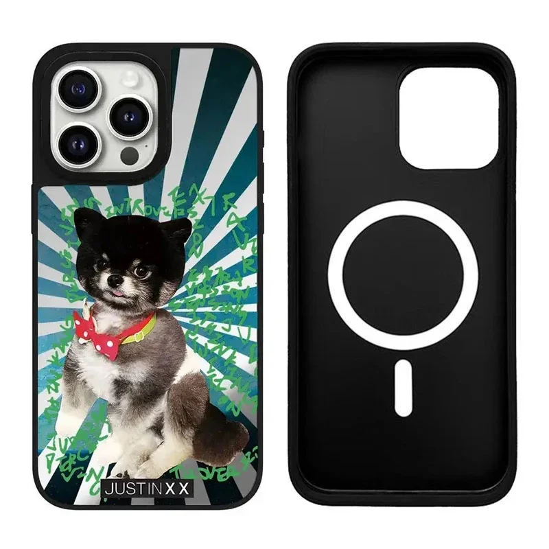 Creative Cute Animals Mirror Magnetic Phone Case Cover for IPhone 11 12 13 14 15 16 Pro Max Case