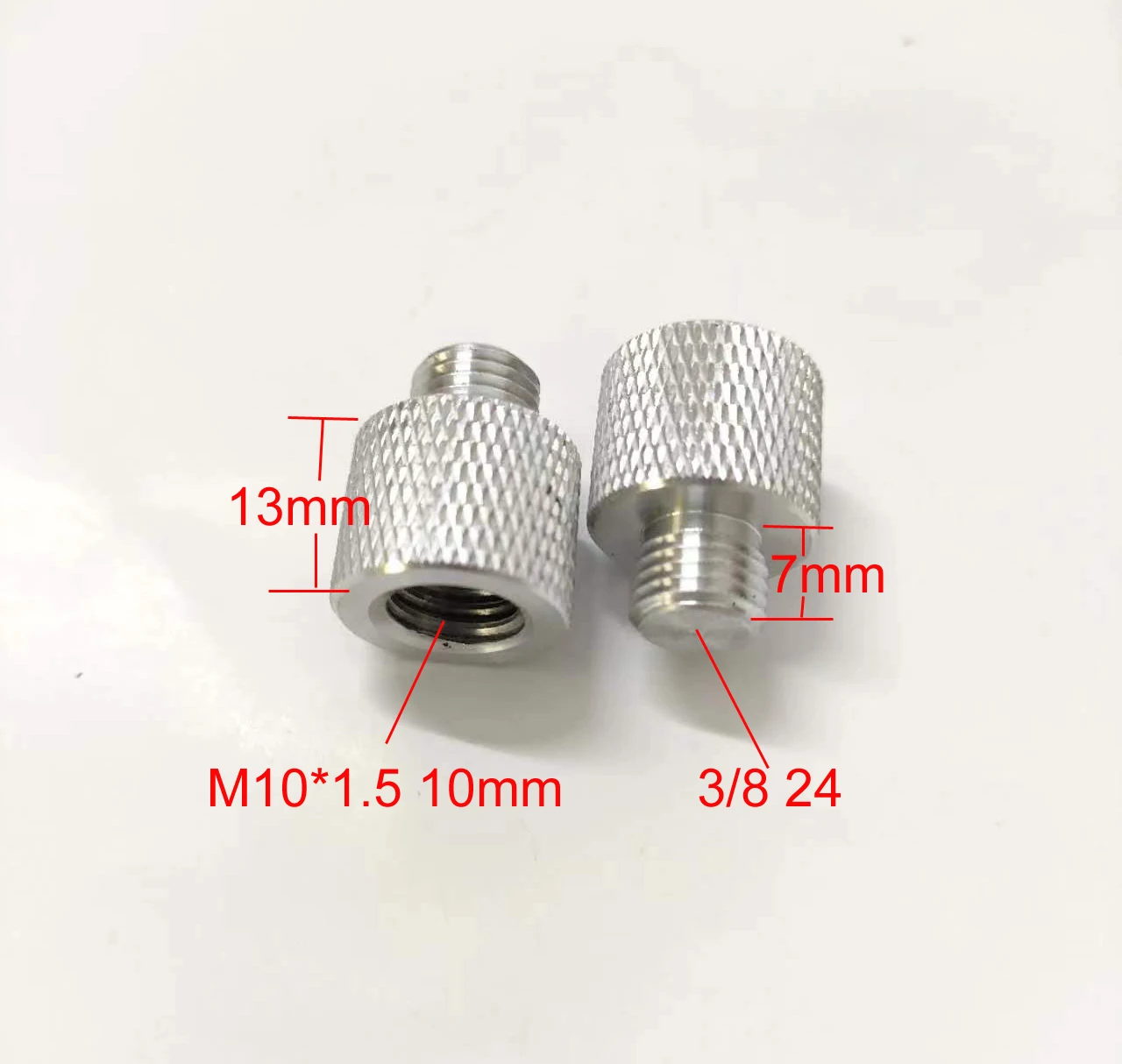 알루미늄 합금 마운트 어댑터 커넥터, 3/8 24 수-M10*1.5 암 나사, 2 개, 10 개