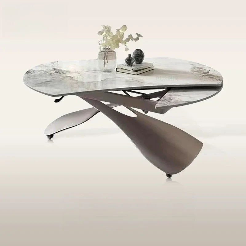 Multifunctional lifting coffee table dining table mobile dual-purpose integrated small apartment living room slate