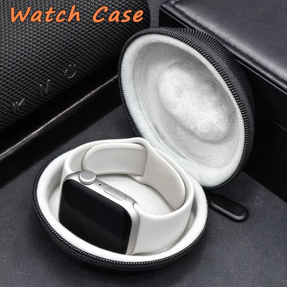 Single Watch Travel Case Portable EVA Watch Storage Organizer Box Watch Holder Waterproof for Smartwatches Zippered Container
