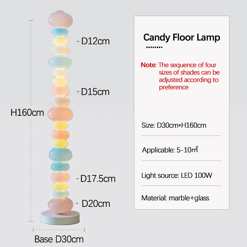 Imagem -06 - Sandyha-rainbow Candy Floor Lamps Corda Standing Table Light Criativos Quarto de Criança Led Living Jantar Quarto Decoração de Casa