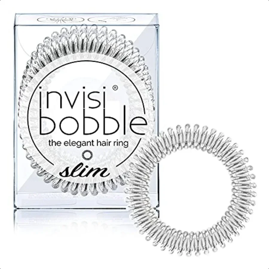 

invisibobble SLIM Tracel Spiral Hair Ties Chrome Sweet Chrome Strong Elastic Grip Coil Hair Accories Women Kink n Soaking Gentl