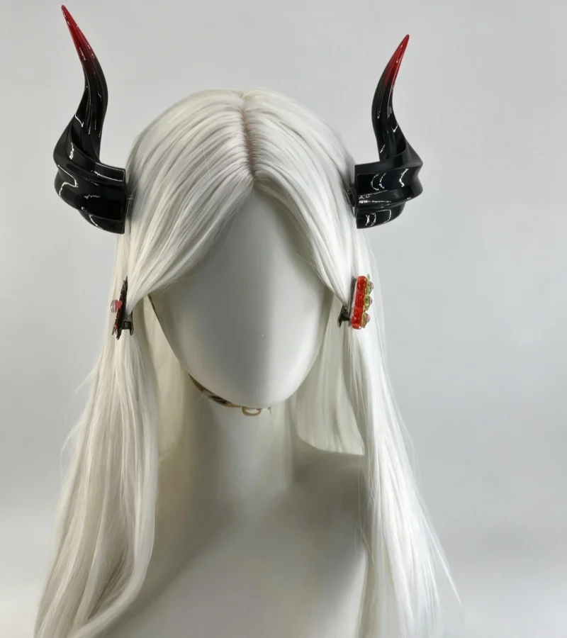 Halloween Gothic Dark Party Demon Horns Funny Cosplay Costume Accessory Anime Gradient Atmosphere Headpiece Cool Hair Accessory