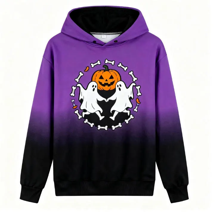 

Толстовка с призраком на Хэллоуин, новинка 2025 года, модная мужская/женская толстовка с капюшоном, осенне-зимняя одежда, пуловер, толстовка с оригинальным узором