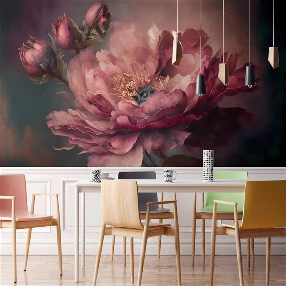 Custom Nordic white rose wallpaper for living room bedroom TV background wallpaper sofa covering mural ﻿wall art home decor