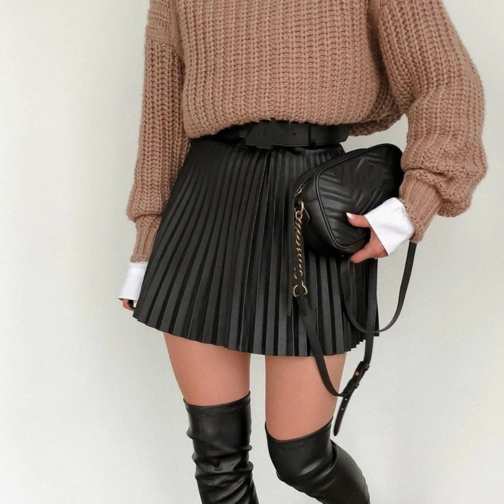 Missnight Chic Pleated Skirt Black Khaki High Waisted Sexy A-line Mini Fashion Skirts Women Streetwear Zipper 2022 Y2k Skirt