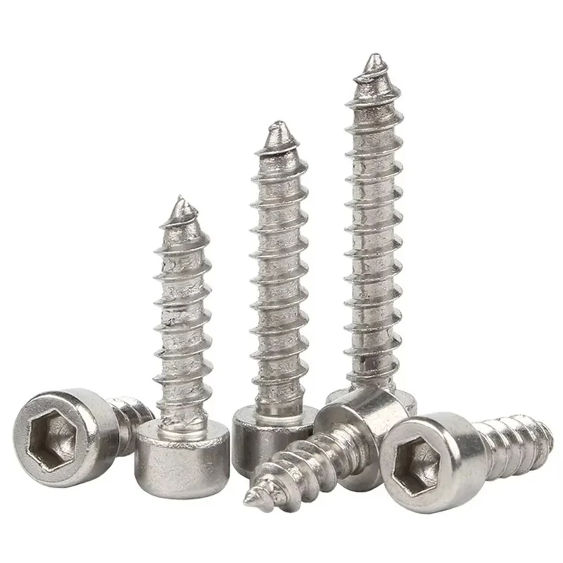Hexagon Socket Cap Head Self Tapping Screws M1.7 M2 M2.3 M2.5 M3 M3.5~M5 M6 M8 304 Stainless Steel Allen Head Screws For Speaker
