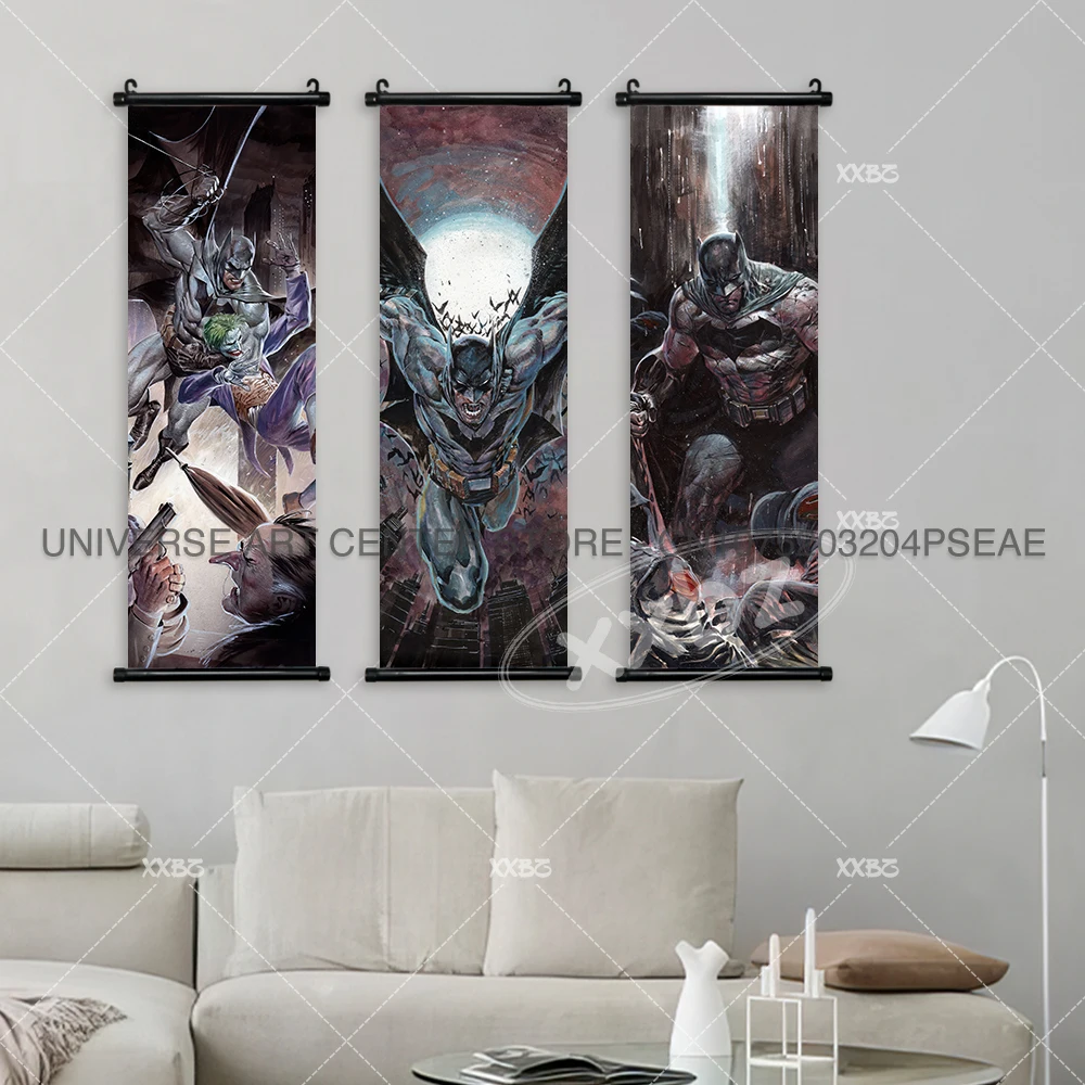 Batman Posters DC Comics Hanging Painting Justice League Canvas Wall Art Batgirl Home Decoration Anime Joker Scroll Picture Gift