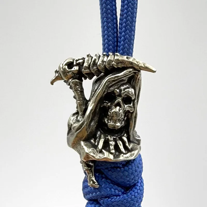 Ottone Grim Reaper Teschio Coltello Perline EDC FAI DA TE Paracord Braccialetti Intrecciati Cordino Pendenti Accessori Attrezzi Da Esterno Arazzi Pendenti E Ciondoli