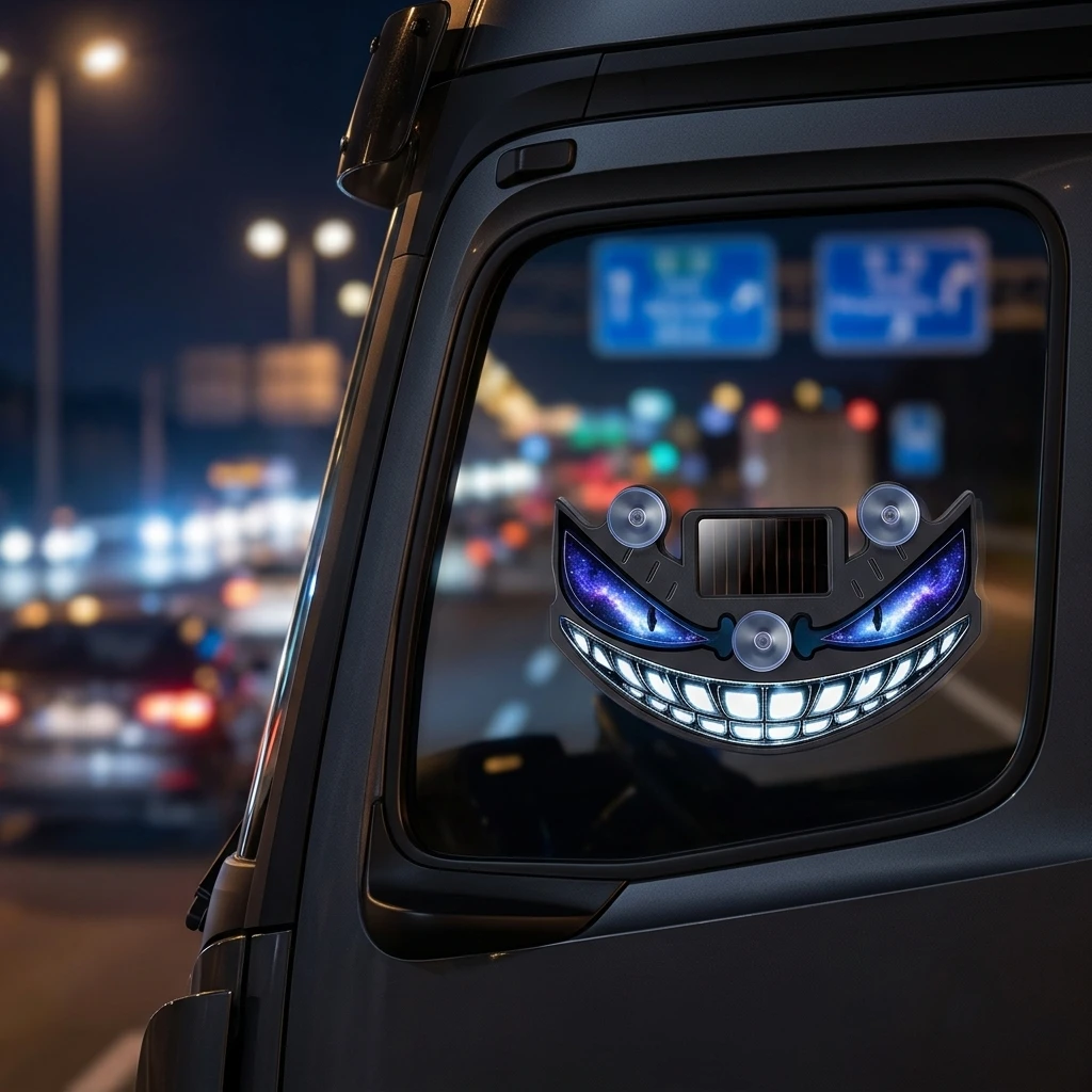 1PC Car Warning Light ABS PC Solar Powered for Truck Van SUV Vehicle Rear Triangle Window Decoration Waterproof Durable