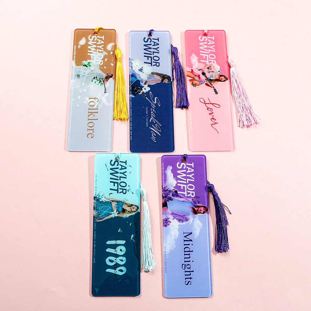 Creative acrylic Taylor Swift bookmark with tassels, simple and exquisite, the best reading gift for fans and friends. image 3