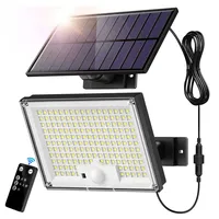 172LED Solar Light Outdoor Waterproof with Motion Sensor Floodlight Remote Control 3 Modes for Patio Garage Backyard