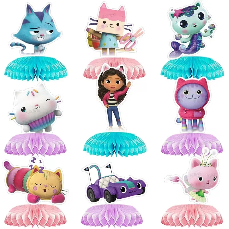 Gabby Dollhouse Birthday Decoration Tableware Plates Cup Napkin Banner Gift Bag Background Tablecloth Balloon Kid Party Supplies
