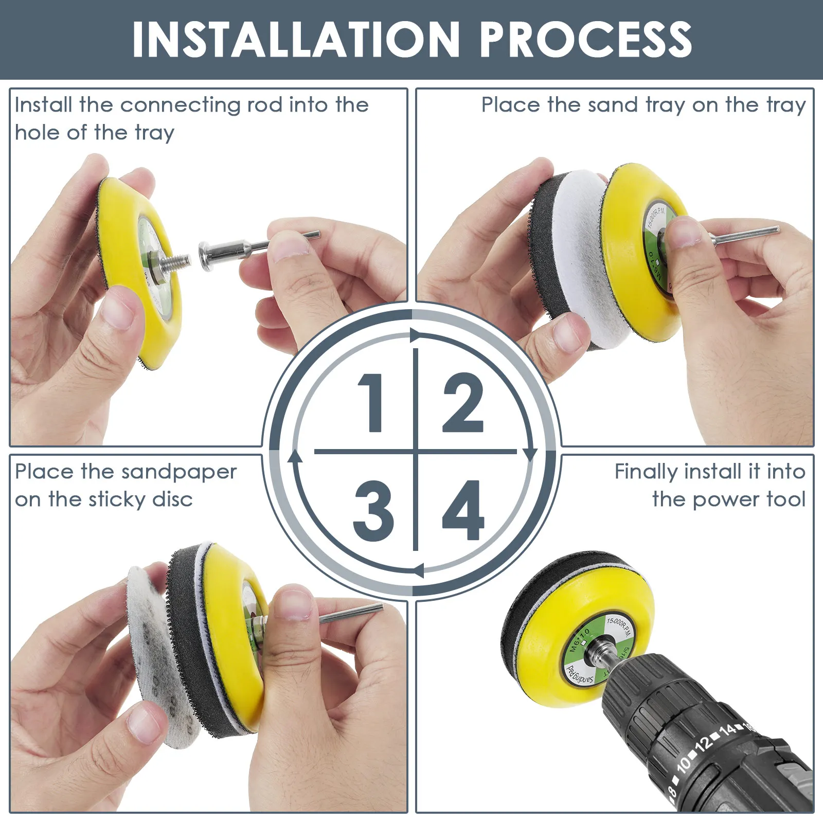 120 قطعة أقراص الصنفرة 3 بوصة الصنفرة 60-10000 حصى ساندر منصات القرص الرملي ورقة ساندر القرص أدوات جلخ لوحة تلميع مجموعة