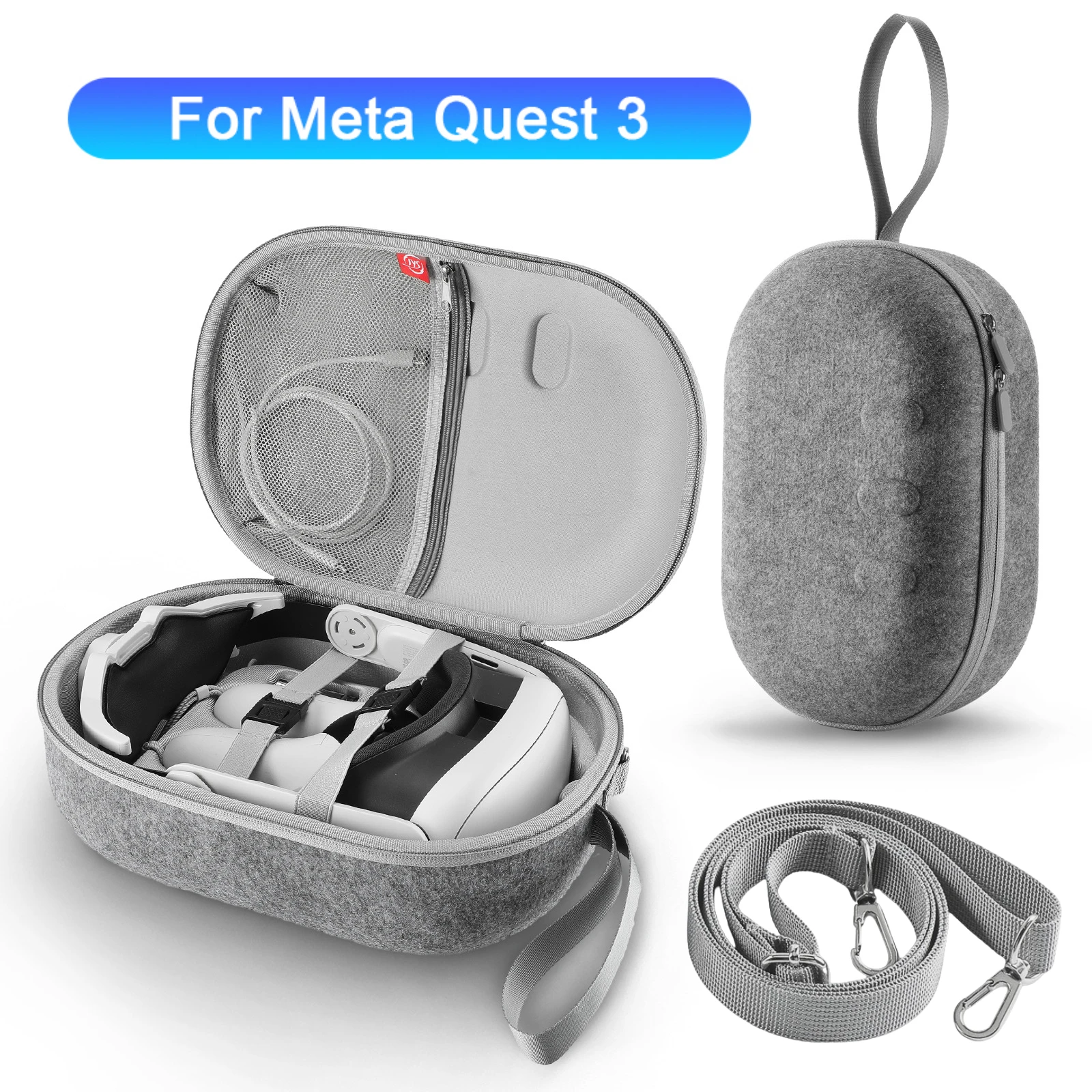 

VR Bag for Meta Quest 3 VR Headset Controllers Carrying Case EVA Travel Storage Bag with Shoulder Strap for Quest 3 Accessories