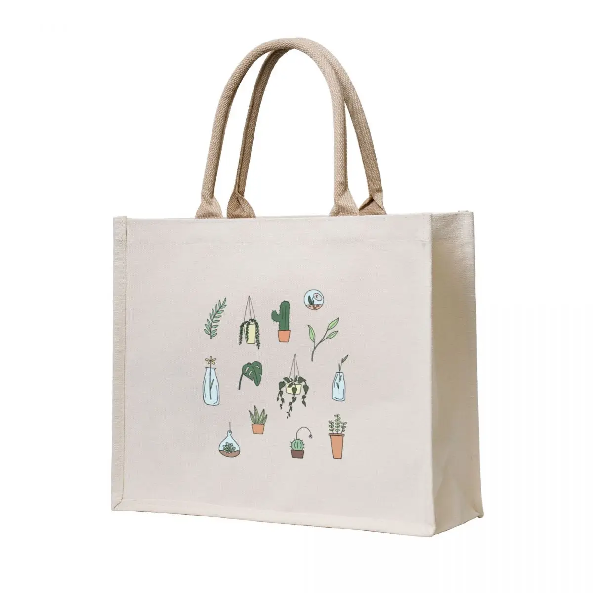

Minimal Cute Plant Succulent Tote Bag woman shopping bag canvas tote bag Women's shopping