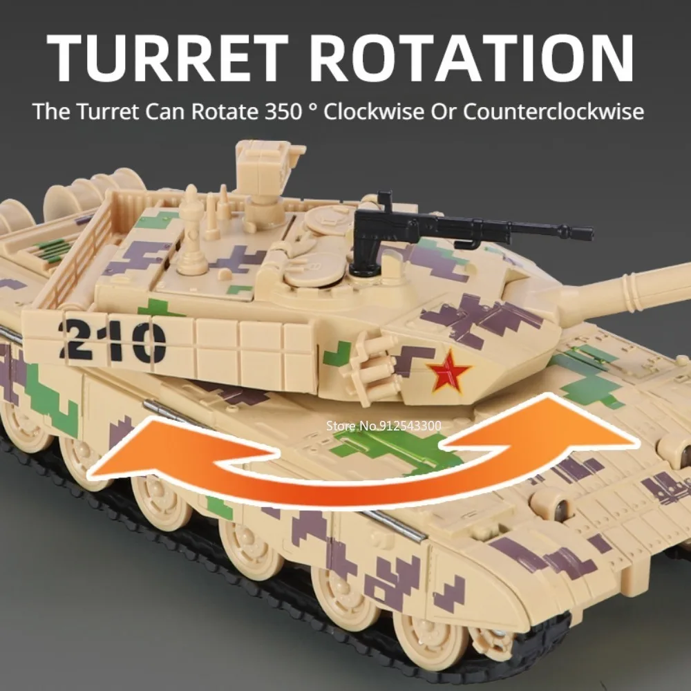 1/32 TOS-1A T34 99A Rocket Tank Model Car Toy Alloy Diecast Sound Light Pull Back Spray Military Models Decorative Gift for Boys