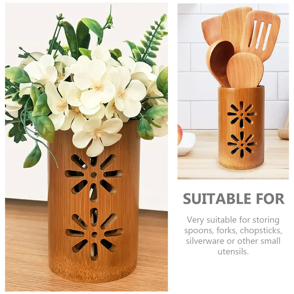 

Drying Rack Chopstick Holder Cutlery Utensil Holders Countertop Bamboo Kitchen Utensils