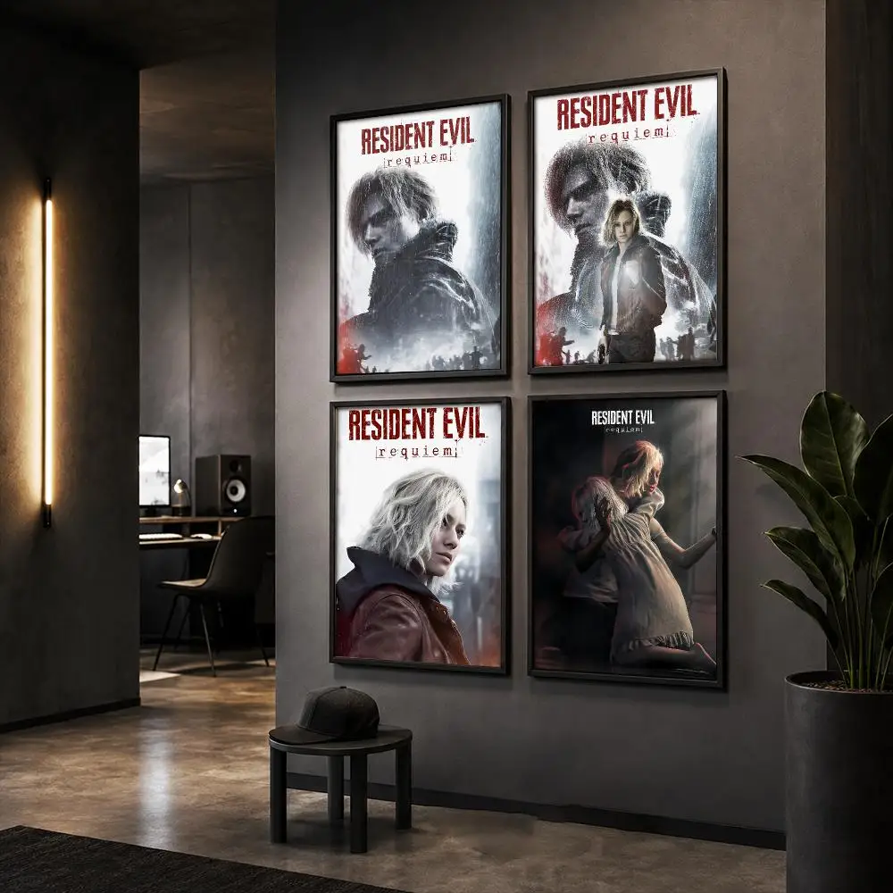 R-Resident E-Evil Requiem Poster HD Home Wall Stickers House Hallway Living Room Bedroom Bar Office Decor Art Prints