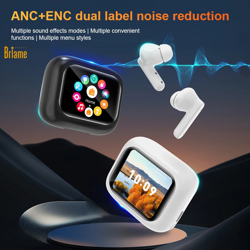 سماعات بلوتوث صغيرة من Briame مع شاشة LED سماعات رأس لاسلكية مع ميكروفون لجميع الأجهزة لعبة سماعة الرأس الرياضية #6