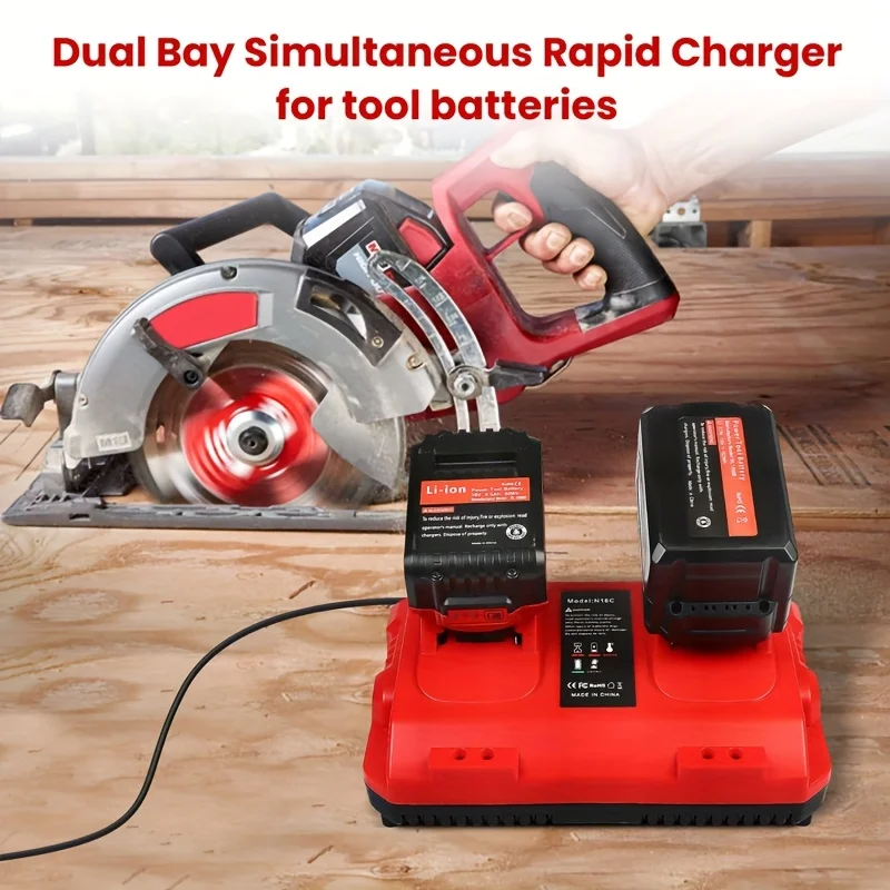 

18V 20V 4A Rapid Charger Replacement for Milwaukee M14 M18 Battery Charger Station 2Ports 48-59-1802 48-59-1812 US UK EU AU Plug