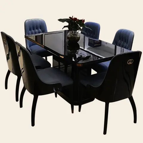 의자 조합 세트 빌라 아파트 레스토랑 심플한 테이블과 의자 6개 포스트모던 홍콩 가구