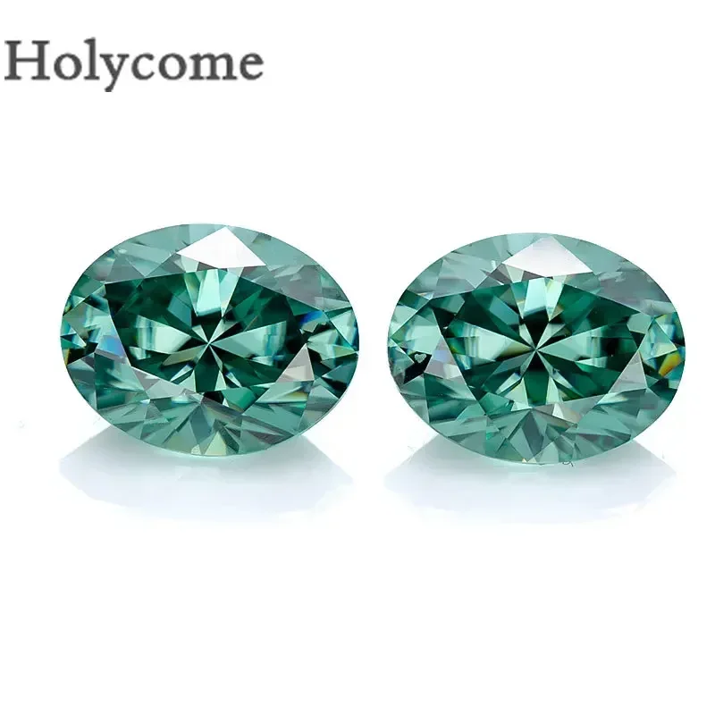 Holycome Moissante Factory Natural Green Color Brilliant Cut Oval Shape Chic Gemstone Test Positive GRA Certificate Loose Stone