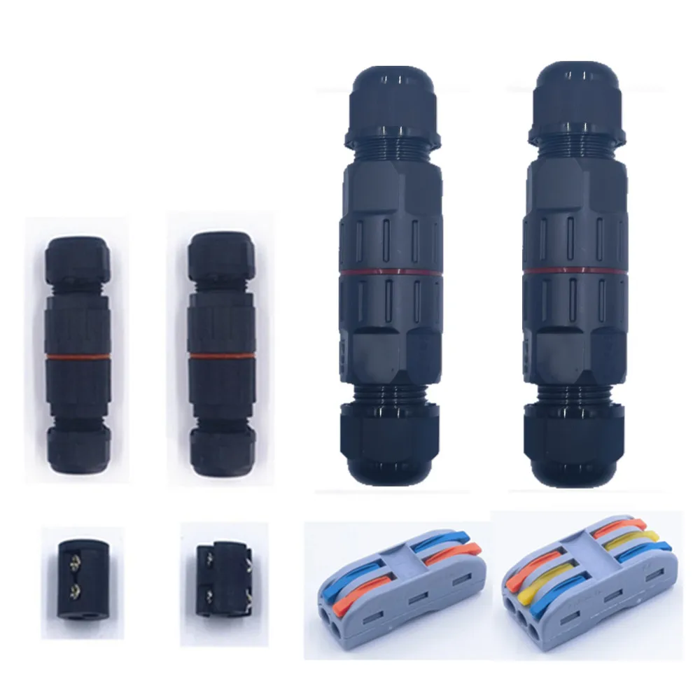 Caja de conexiones impermeable IP68, conector de cable eléctrico de 2 vías y 3 vías para exteriores, con conector de terminal de cable rápido
