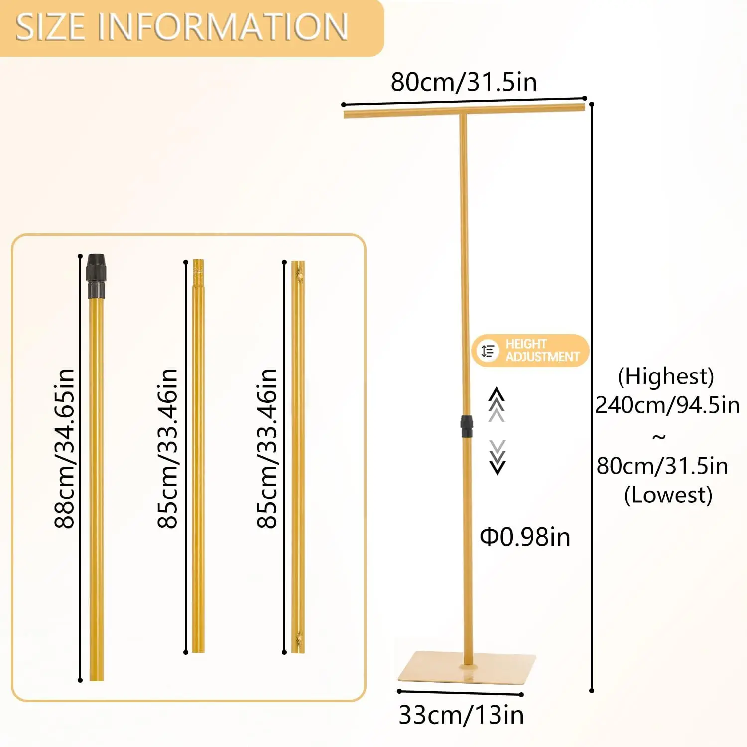 2 pçs suporte de pano de fundo de casamento com cortinas de gaze suporte de pano de fundo de metal perfeito para evento de aniversário de casamento ouro 8ft