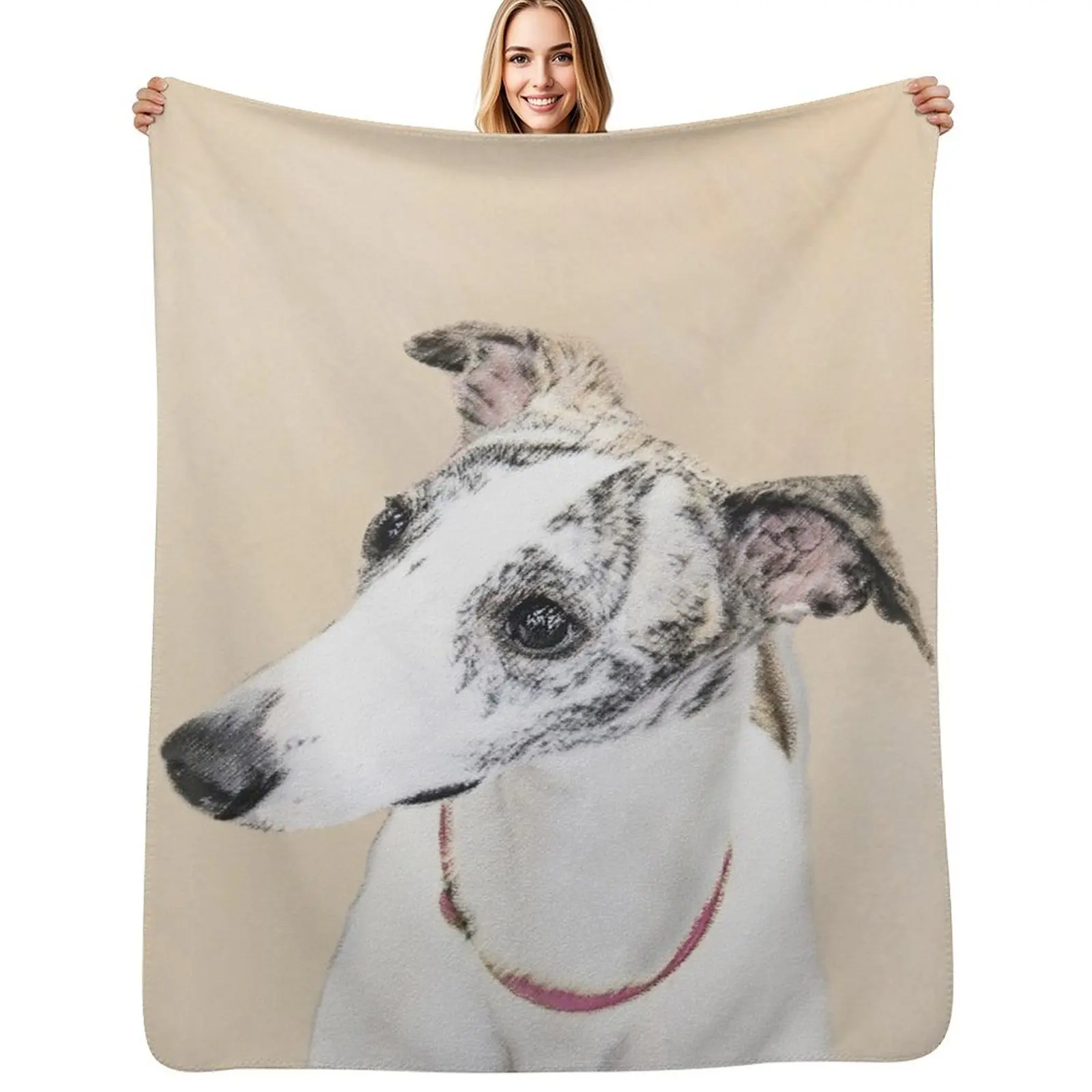 

Whippet Throw Blanket Travel Decoratives Thermal Blanket
