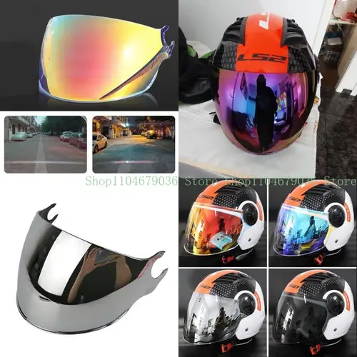 Imagen 2 del producto Visera unisex colorida para casco, visera repuesto, accesorios para motocicleta, fácil instalación, adecuada para OF562 duradera