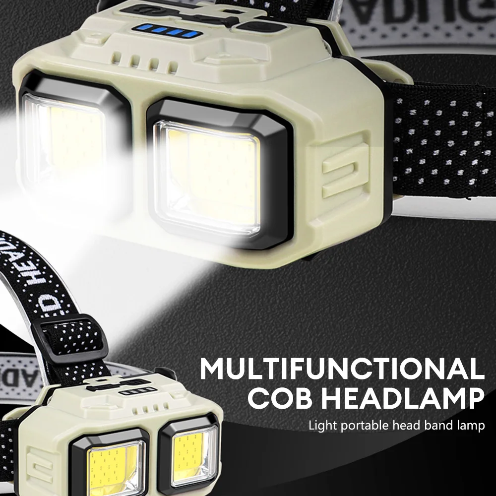 Powerful Led Headlamp Headlight Sensor Head Lamp Built-in Battery Flashlight USB Rechargeable Head Torch Four-level Dimming